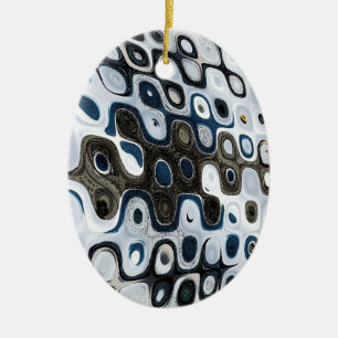 Ornement à ripples bleus et gris
