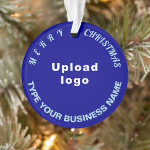 Ornement acrylique Cercle bleu de Noël d'affaires
