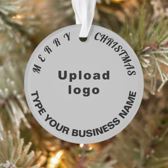 Ornement acrylique Cercle gris de Noël d'affaires (Arbre)