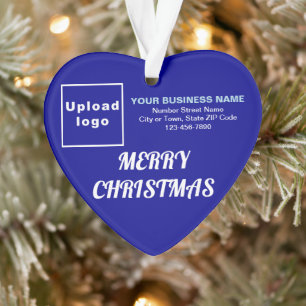 Ornement acrylique Coeur bleu de Noël d'affaires