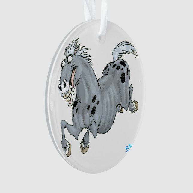 Ornement acrylique Crazy Cartoon Horse (devant)