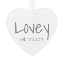 Ornement acrylique date établie Lovey