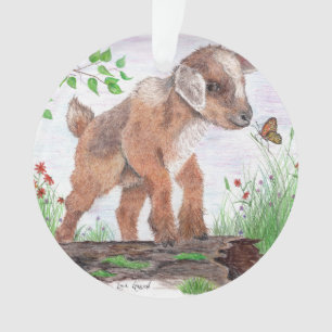 Ornement acrylique de chèvre de bébé