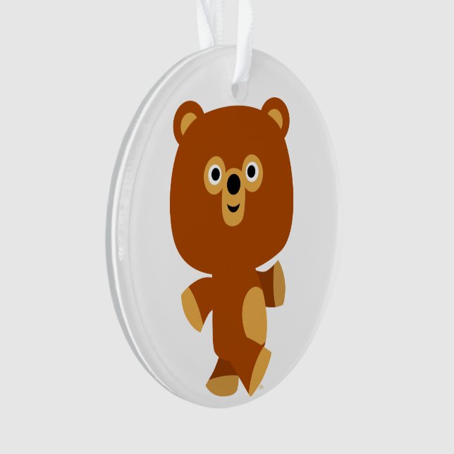 Ornement acrylique de l'ours de caricature asserti (devant)