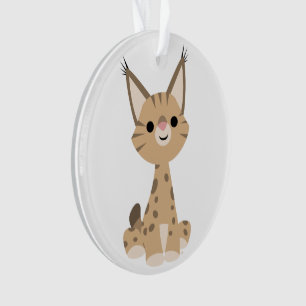 Ornement acrylique de Lynx Cartoon mignon