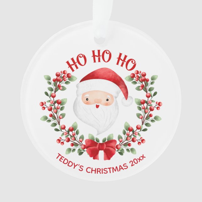 Ornement acrylique de Noël du Père Noël (devant)