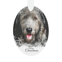 Ornement acrylique de Noël irlandais Wolfhound