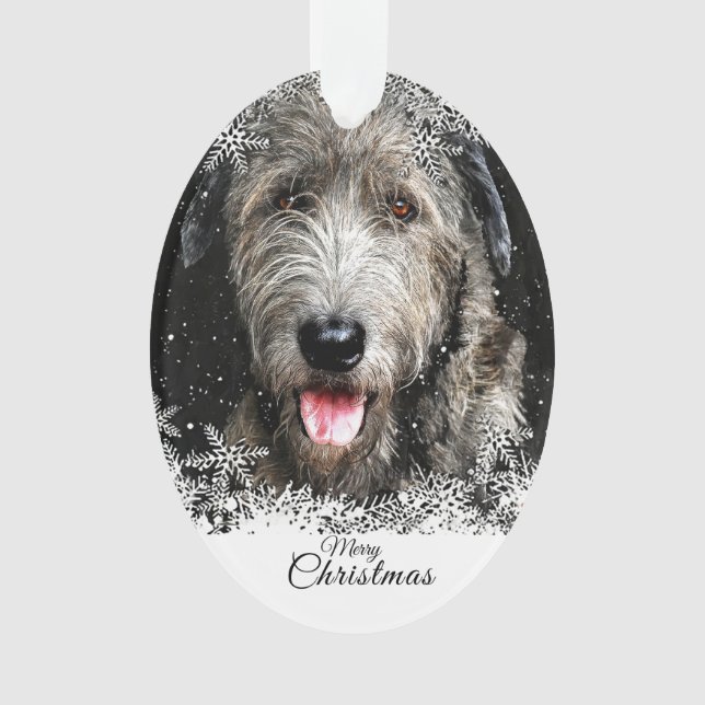 Ornement acrylique de Noël irlandais Wolfhound (devant)