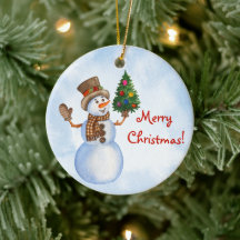Ornement acrylique de Noël pour arbre avec bonhomm