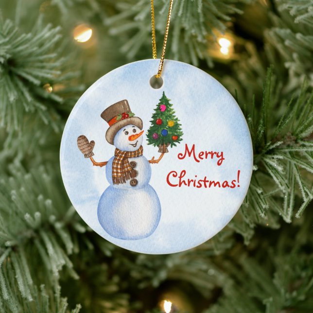 Ornement acrylique de Noël pour arbre avec bonhomm (Arbre)