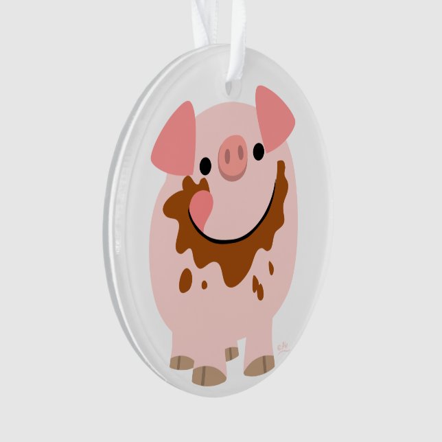 Ornement acrylique de porc au chocolat mignon (devant)