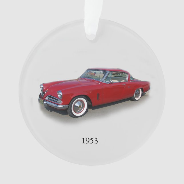 ornement acrylique de voiture classique rouge 1953 (devant)