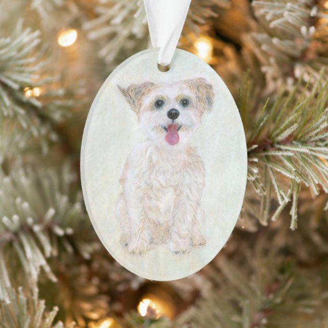 Ornement acrylique Morkie (Arbre)