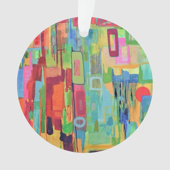 Ornement acrylique orange soleil (devant)