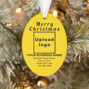 Ornement acrylique ovale jaune de Noël d'affaires