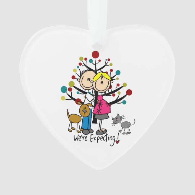 Ornement acrylique pour couple, chien et chat atte (devant)