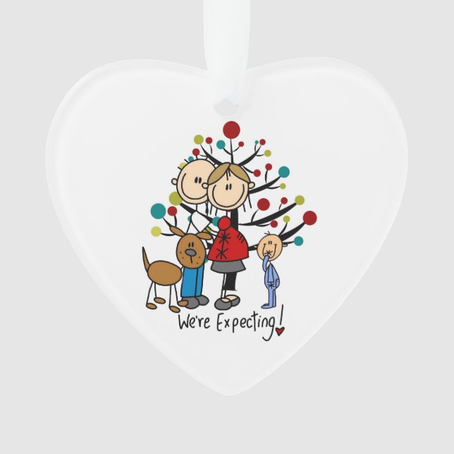 Ornement acrylique pour garçon de couple attendu (devant)