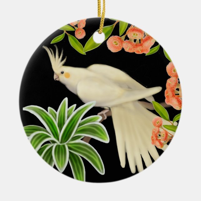 Ornement amical de Cockatiel de Lutino (Devant)