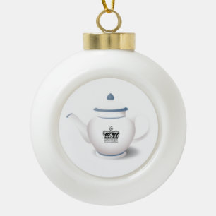 Ornement anglais de Noël de théière de couronne