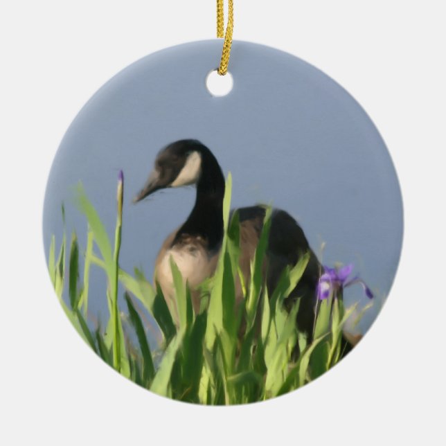 Ornement animal de Canada Goose Irises (Devant)