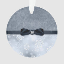 Ornement argenté de Noël de flocon de neige
