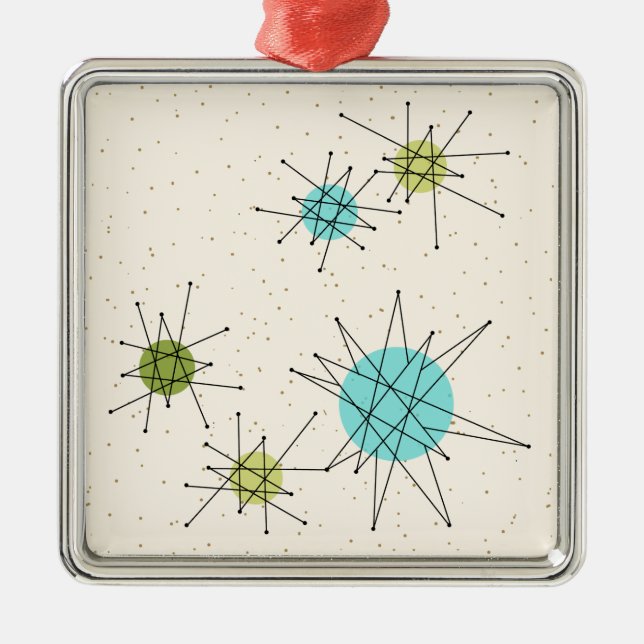 Ornement atomique iconique de Noël de Starbursts (Devant)