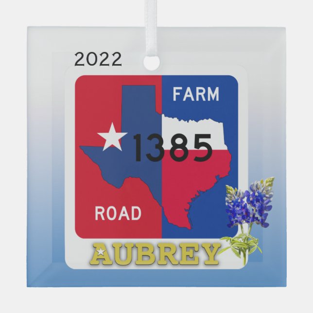 Ornement Aubrey, Texas & Bluebonnets (Recto)