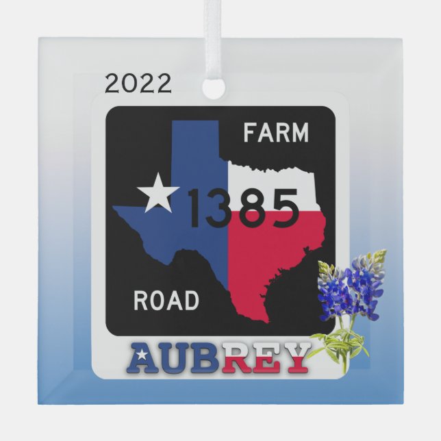 Ornement Aubrey, Texas & Bluebonnets (Recto)