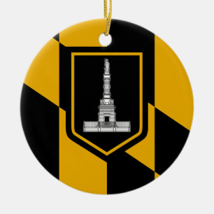 Ornement avec drapeau de Baltimore, Maryland, État