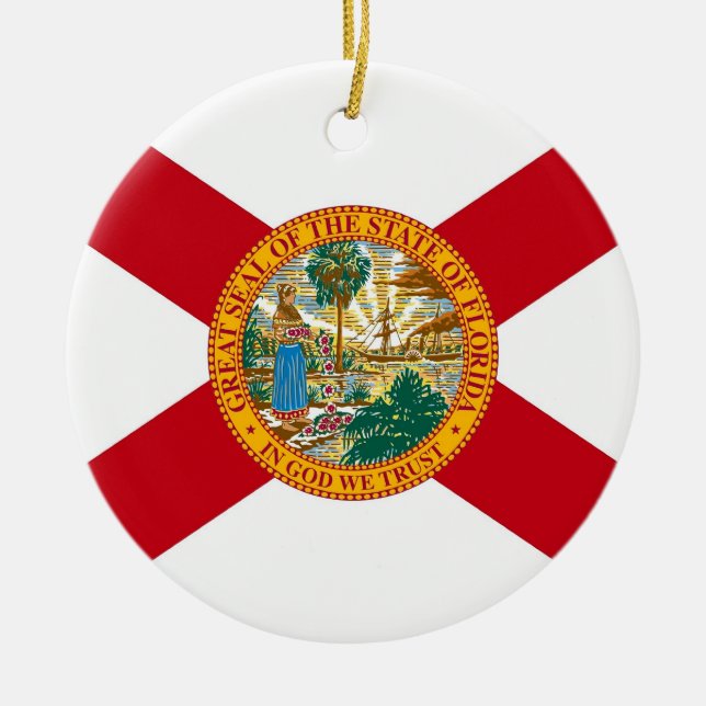 Ornement avec drapeau de Floride (Devant)