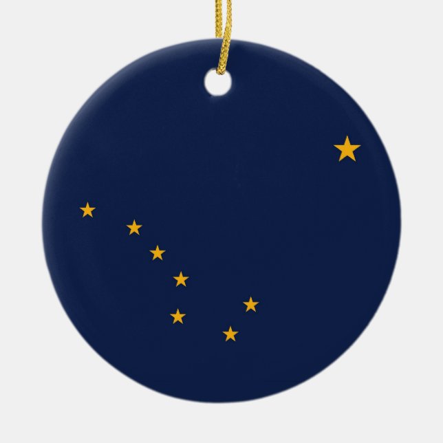 Ornement avec drapeau de l'Alaska (Devant)