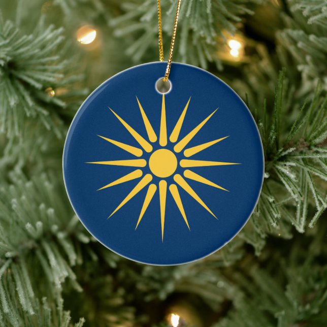 Ornement avec drapeau de Macédoine, Grèce (Arbre)