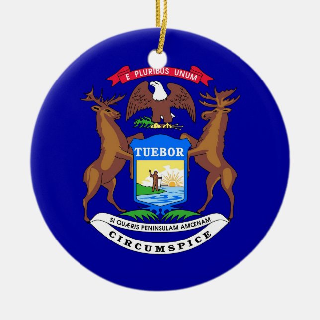 Ornement avec drapeau du Michigan (Devant)