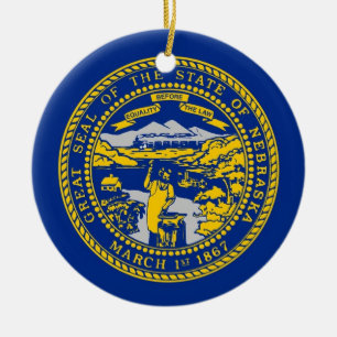 Ornement avec drapeau du Nebraska