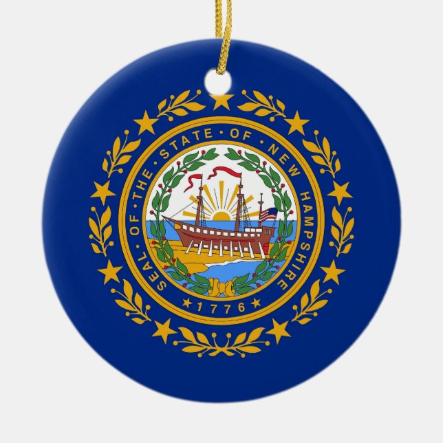 Ornement avec drapeau du New Hampshire (Devant)