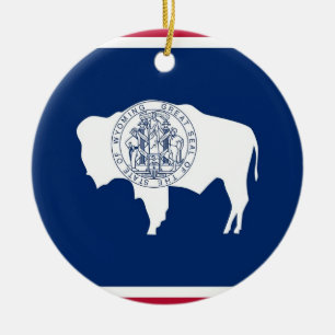 Ornement avec drapeau du Wyoming