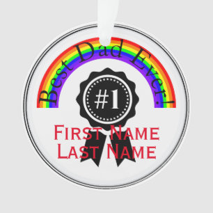 Ornement avec Meilleur papa jamais Rainbow HAMbWG
