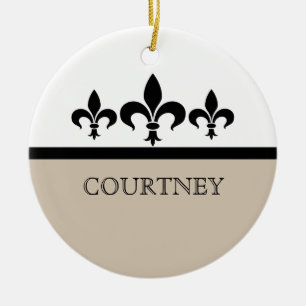Ornement Beige Swanky Fleur De Lis