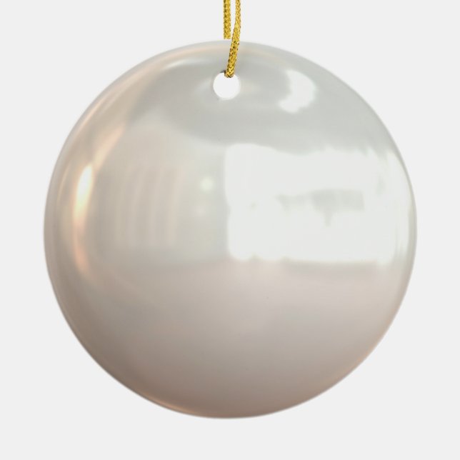 Ornement blanc brillant de boule (Devant)