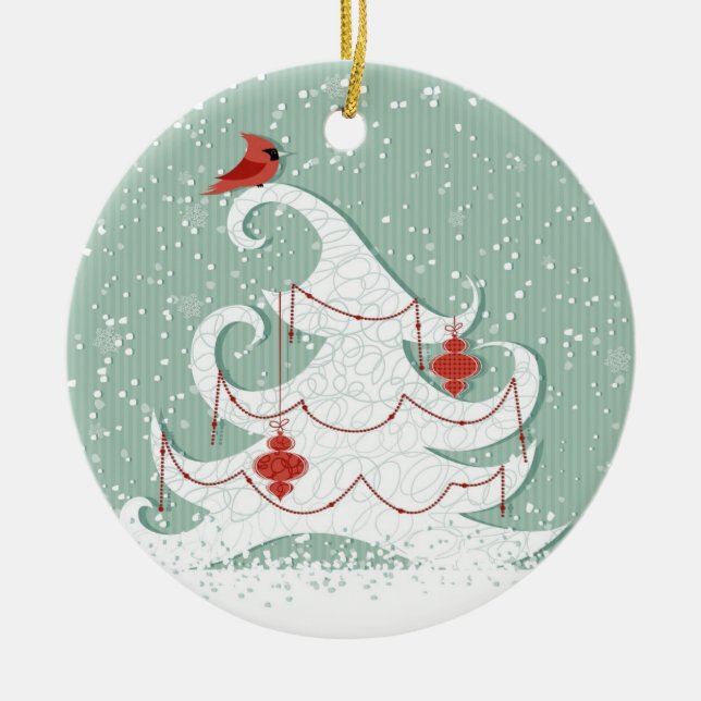 Ornement blanc d'arbre (Devant)