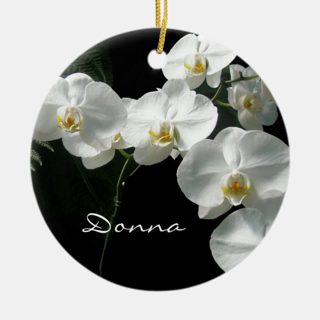 Ornement blanc de Noël d'orchidées (Devant)