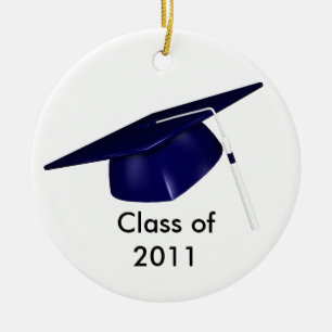 Ornement bleu de casquette d'obtention du diplôme