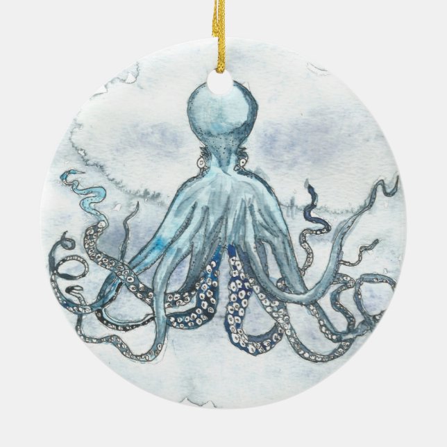 Ornement bleu de cercle de poulpe (Dos)