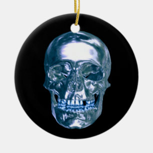 Ornement bleu de crâne de chrome