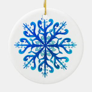 Ornement bleu de flocon de neige