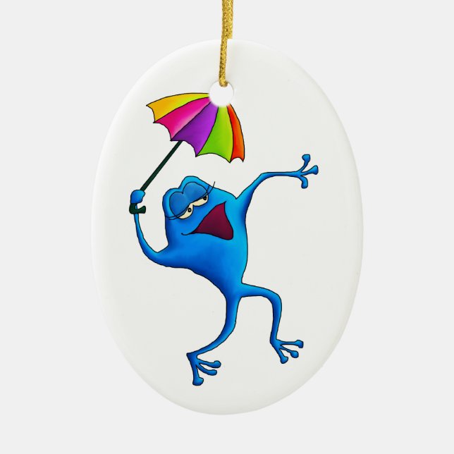 Ornement bleu de grenouille de chant (Devant)