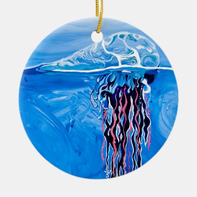 Ornement bleu de méduses (Devant)