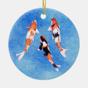 Ornement bleu koi flottant