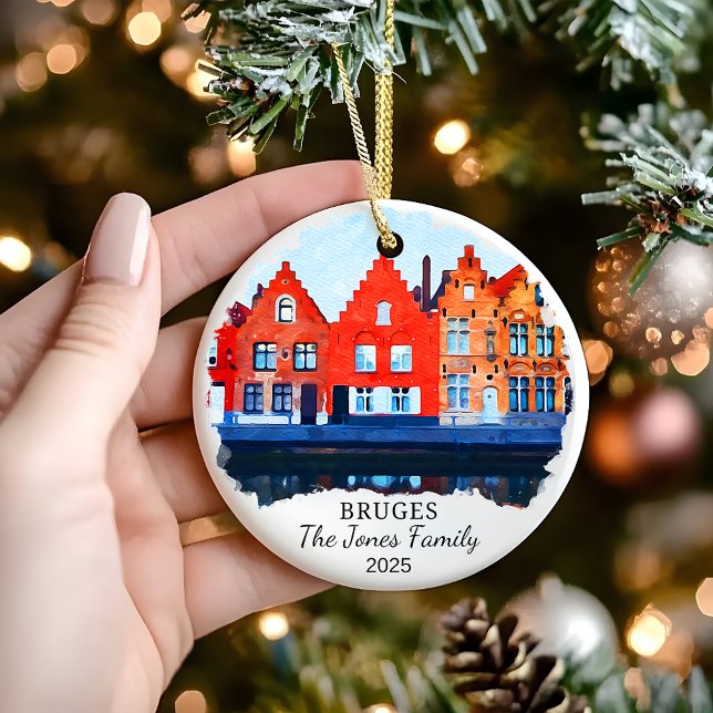 Ornement Bruges personnalisé, cadeau Belgique (Créateur téléchargé)
