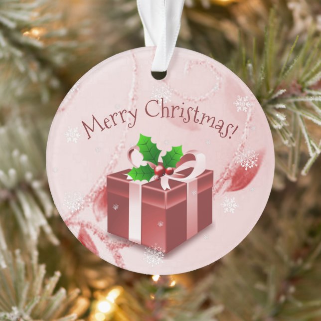 Ornement cadeau de Noël rouge (Arbre)